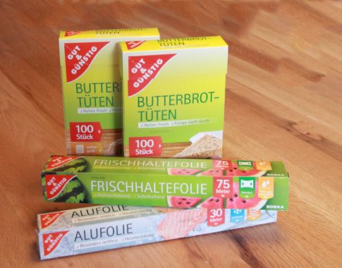 Nah und Gut Haible - Gut&Günstig Verpackungsmaterial wie Frischhaltefolie, Alufolie und Butterbrottüten.